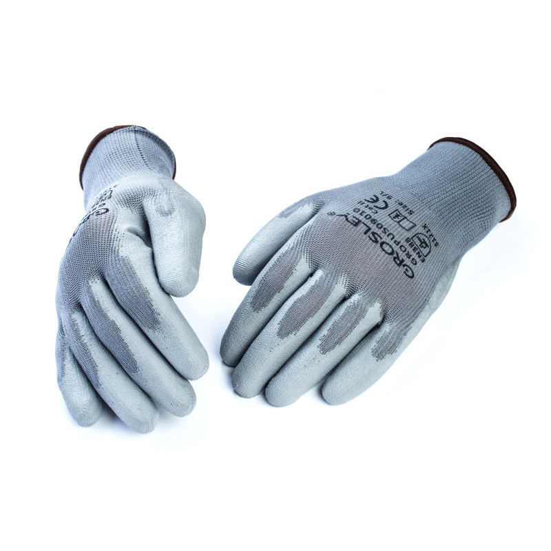 **GR69006/GROPUS10010 # Rękawice poliestrowe pokryte poliuretanem, szare 10/XL - 12par