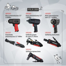 PAKIET NARZĘDZI PNEUMATYCZNYCH : GR55003 +GR55002 + GR55004 + GR55007 + GR55008 + GR55009 + GR55010