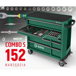 WÓZEK NARZĘDZIOWY 11 SZUFLAD ST95114G PRO CZARNY + ST09929G-S ZESTAW WKŁADEK PIANKOWYCH EVA COMBO S 152 NARZĘDZIA