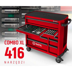 WÓZEK NARZĘDZIOWY 11 SZUFLAD ST95114G PRO CZERWONY +  ST09929G-XL ZESTAW WKŁADEK PIANKOWYCH EVA COMBO XL 416 NARZĘDZI