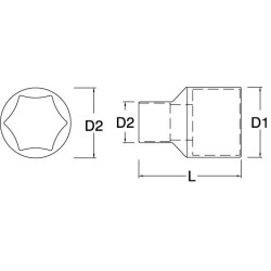 **NASADKA 3/8" 6-KĄT CAL. 13/16"