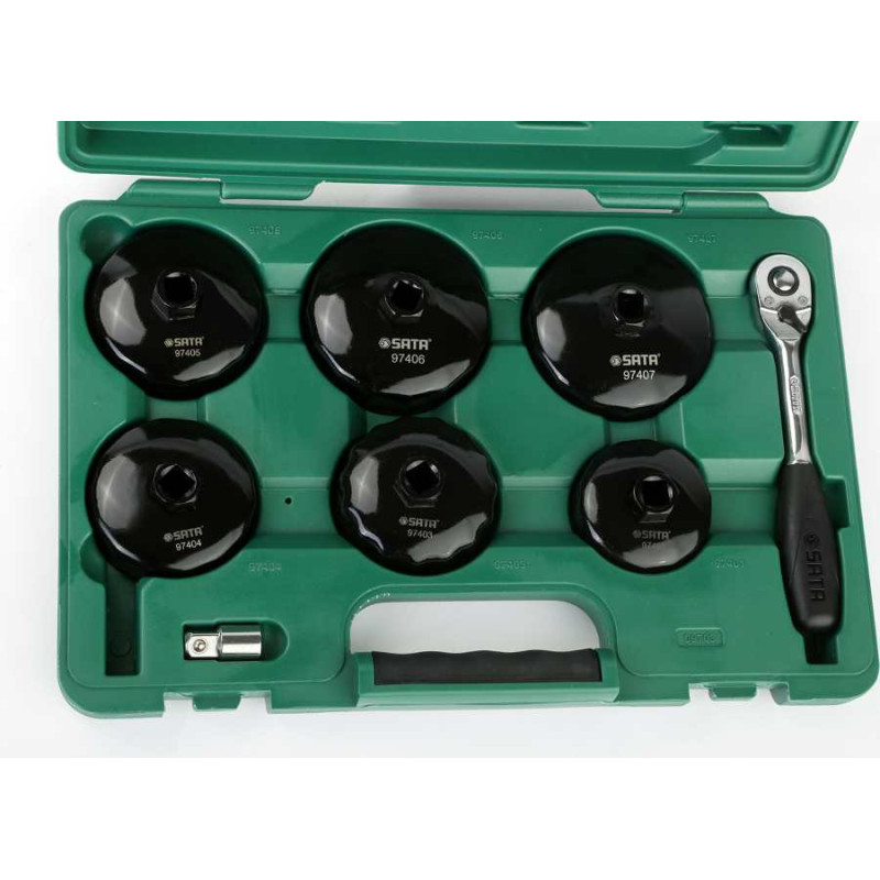 ZESTAW 8 CZĘŚCIOWY - NASADKI DO FILTRÓW OLEJU 3/8" I AKCESORIA