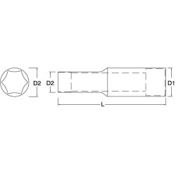 **NASADKA 3/8" 6-KĄT DŁUGA 21MM