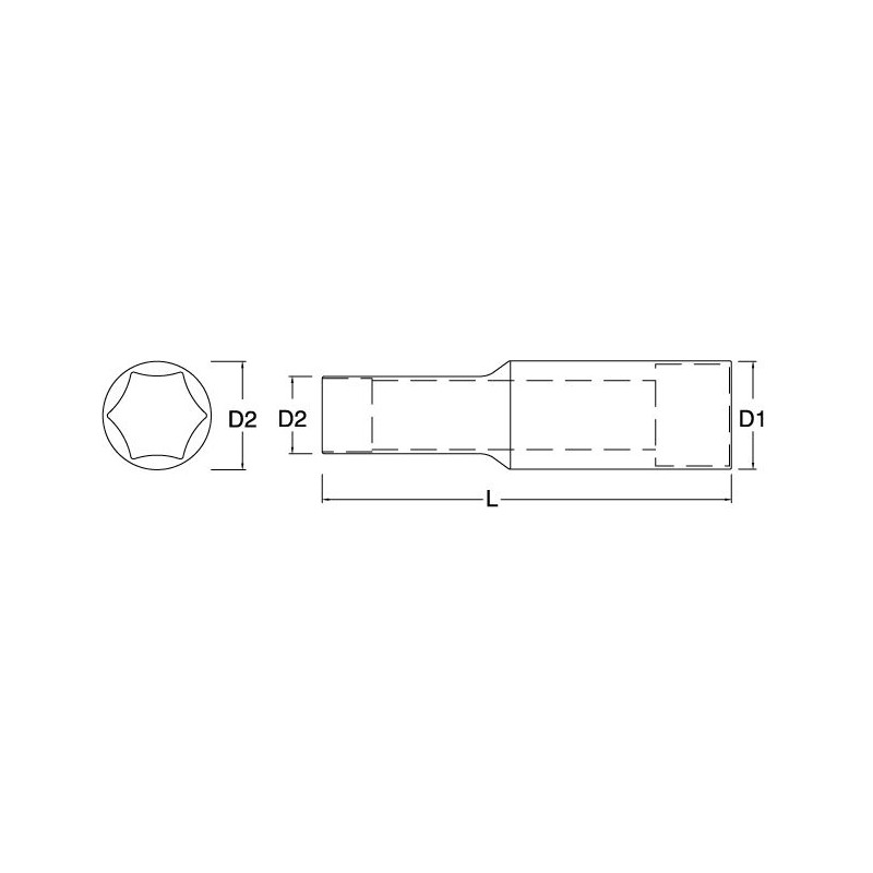 **NASADKA 3/8" 6-KĄT DŁUGA 21MM