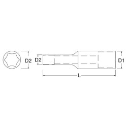 **NASADKA 1/4" 6-KĄT DŁUGA 7MM