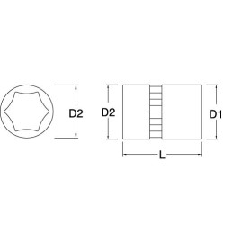 **NASADKA 3/8" 6-KĄT E-TORX E10