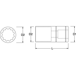 **1/2" NASADKA 12-KĄT 1-1/8"