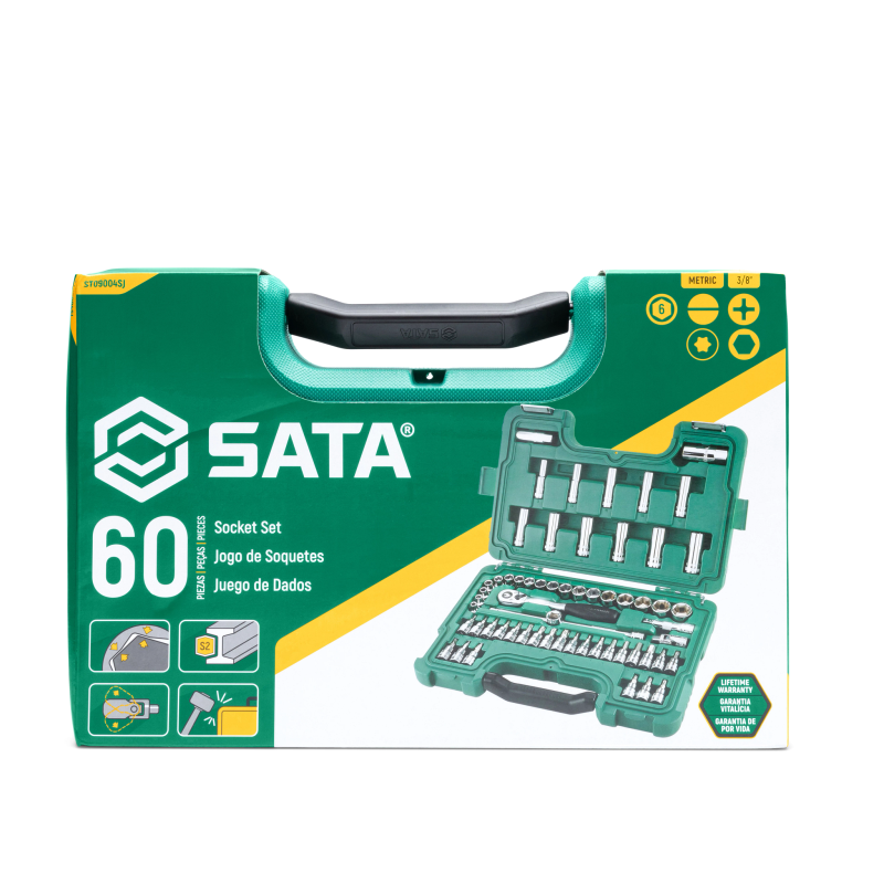 ZESTAW 60 KLUCZY NASADOWYCH 3/8" METR.