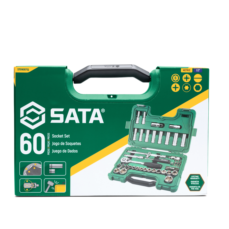 ZESTAW 60 KLUCZY NASADOWYCH 1/2" METR.