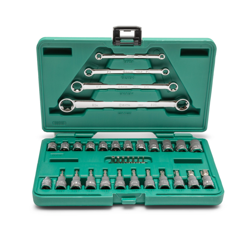 ZESTAW 35 BITÓW NA NASADKACH 1/4”, 3/8’’ I KLUCZY E-TORX