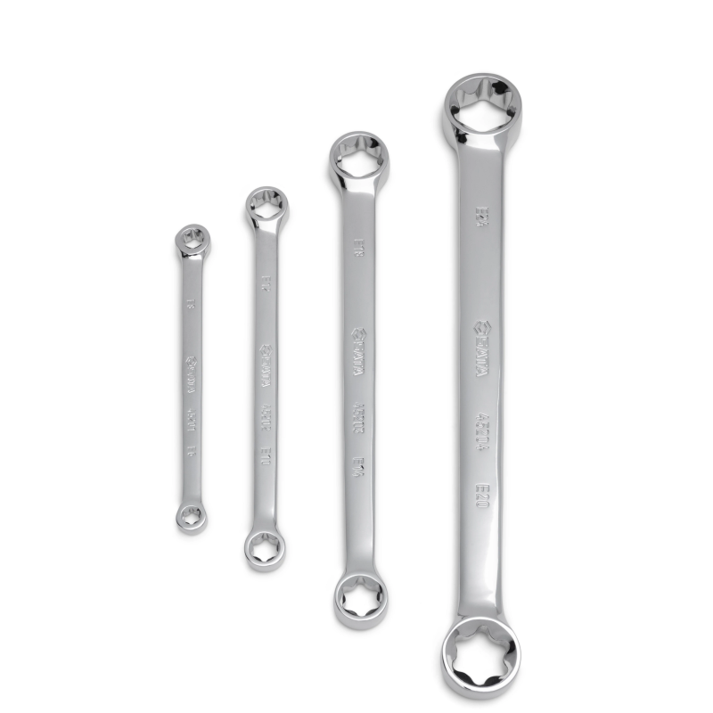 ZESTAW 4 KLUCZY OCZKOWYCH E-TORX DWUSTRONNYCH