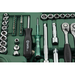 ZESTAW 128  KLUCZY NASADOWYCH 1/4" 3/8" 1/2" METR.