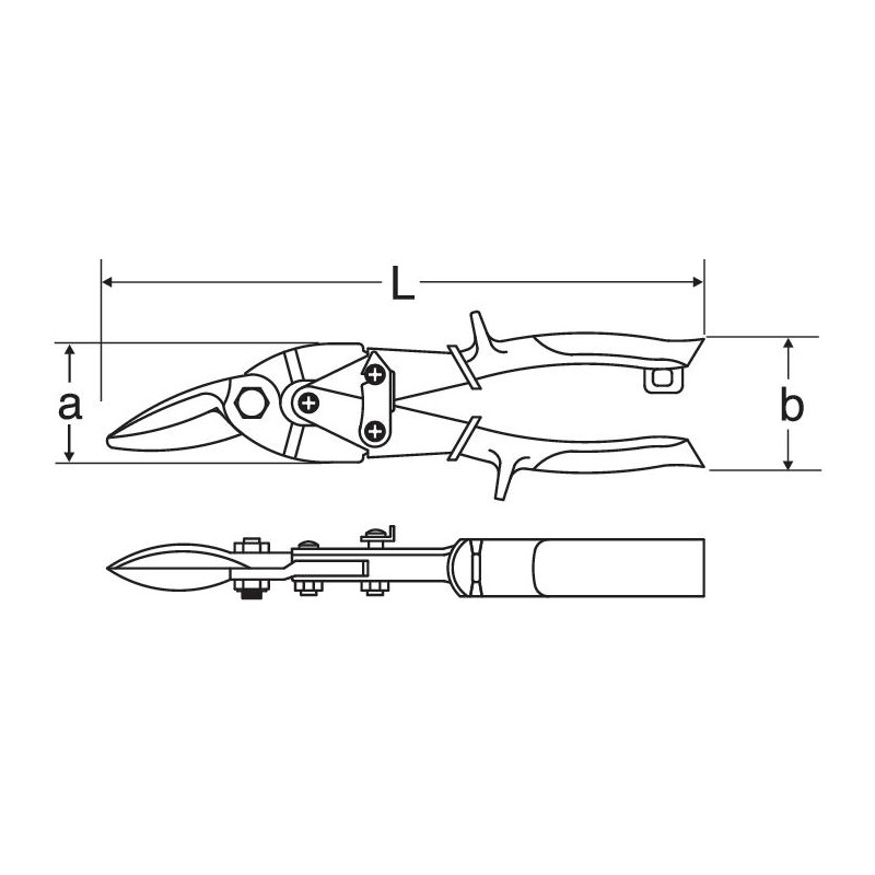 NOŻYCE DO CIĘCIA BLACHY LEWE 10"