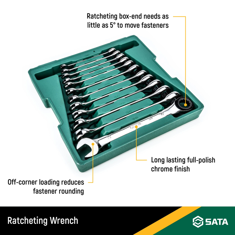 **ZESTAW 12 KLUCZY PŁASKO-OCZKOWYCH Z GRZECHOTKĄ GEARWRENCH, METRYCZNE