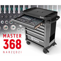 WÓZEK NARZĘDZIOWY 7 SZUFLAD ST95113G PRO SZARY + 368 NARZĘDZI W PIANKACH