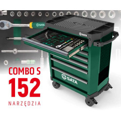 WÓZEK NARZĘDZIOWY 7 SZUFLAD ST95113G PRO ZIELONY +  ST09929G-S ZESTAW WKŁADEK PIANKOWYCH EVA COMBO S 152 NARZĘDZIA