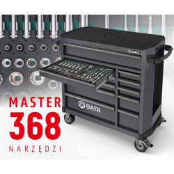 WÓZEK NARZĘDZIOWY 11 SZUFLAD ST95114G PRO CZARNY + 368 NARZĘDZI W PIANKACH