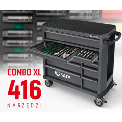 WÓZEK NARZĘDZIOWY 11 SZUFLAD ST95114G PRO CZARNY + ST09929G-XL ZESTAW WKŁADEK PIANKOWYCH EVA COMBO XL 416 NARZĘDZI
