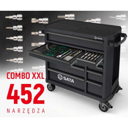 WÓZEK NARZĘDZIOWY 11 SZUFLAD ST95114G PRO CZARNY + ST09929G-XXL ZESTAW WKŁADEK PIANKOWYCH EVA COMBO XXL 452 NARZĘDZIA