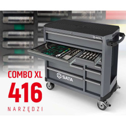 WÓZEK NARZĘDZIOWY 11 SZUFLAD ST95114G PRO SZARY +  ST09929G-XL ZESTAW WKŁADEK PIANKOWYCH EVA COMBO XL 416 NARZĘDZI