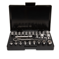 ZESTAW 25 KLUCZY NASADOWYCH PRZELOTOWYCH PASS-THRU 1/4" M/CAL