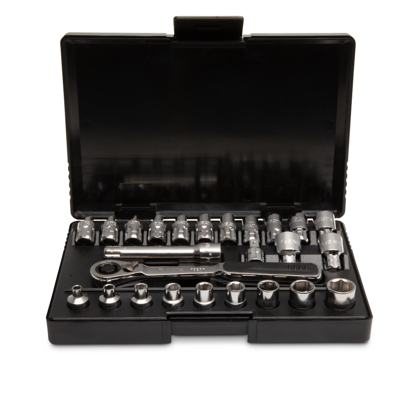 ZESTAW 25 KLUCZY NASADOWYCH PRZELOTOWYCH PASS-THRU 1/4" M/CAL