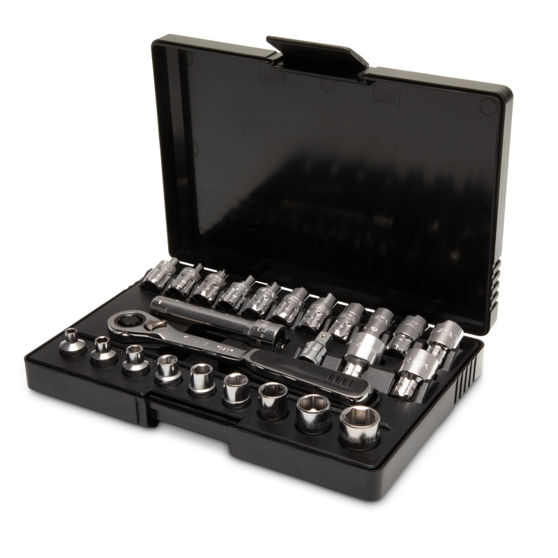 ZESTAW 25 KLUCZY NASADOWYCH PRZELOTOWYCH PASS-THRU 1/4" M/CAL