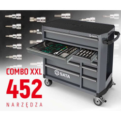 WÓZEK NARZĘDZIOWY 11 SZUFLAD ST95114G PRO SZARY +  ST09929G-XXL ZESTAW WKŁADEK PIANKOWYCH EVA COMBO XXL 452 NARZĘDZIA