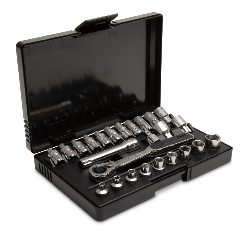 ZESTAW 25 KLUCZY NASADOWYCH PRZELOTOWYCH PASS-THRU 1/4" M/CAL