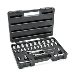 ZESTAW 30 KLUCZY NASADOWYCH PRZELOTOWYCH PASS-THRU 1/4" 3/8" METR.