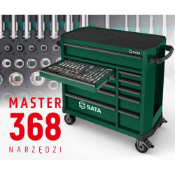 WÓZEK NARZĘDZIOWY 11 SZUFLAD ST95114G PRO ZIELONY + 368 NARZĘDZI W PIANKACH