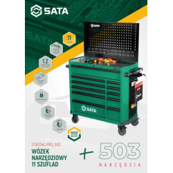WÓZEK NARZĘDZIOWY 11 SZUFLAD ST95114G PRO ZIELONY + 503 NARZĘDZIA