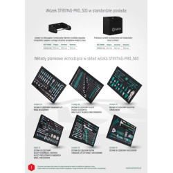 WÓZEK NARZĘDZIOWY 11 SZUFLAD ST95114G PRO ZIELONY + 503 NARZĘDZIA