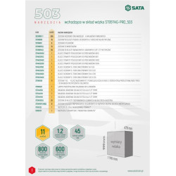 WÓZEK NARZĘDZIOWY 11 SZUFLAD ST95114G PRO ZIELONY + 503 NARZĘDZIA