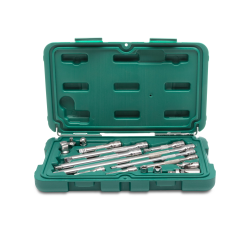 ZESTAW 16 CZĘŚCIOWY AKCESORIÓW I PRZEDŁUŻEK 1/4", 3/8" 