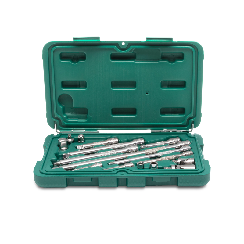 ZESTAW 16 CZĘŚCIOWY AKCESORIÓW I PRZEDŁUŻEK 1/4", 3/8" 