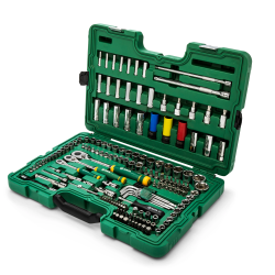 **ZESTAW 180 ELEMENTÓW KLUCZY NASADOWYCH  METR.1/4", 1/2" ,3/8" KLUCZE, AKCESORIA