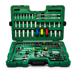 **ZESTAW 180 ELEMENTÓW KLUCZY NASADOWYCH  METR.1/4", 1/2" ,3/8" KLUCZE, AKCESORIA