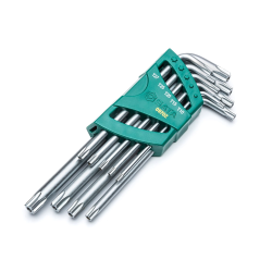 ZESTAW 9 KLUCZY TRZPIENIOWYCH TORX EXTRA DŁUGICH Z OTWOREM