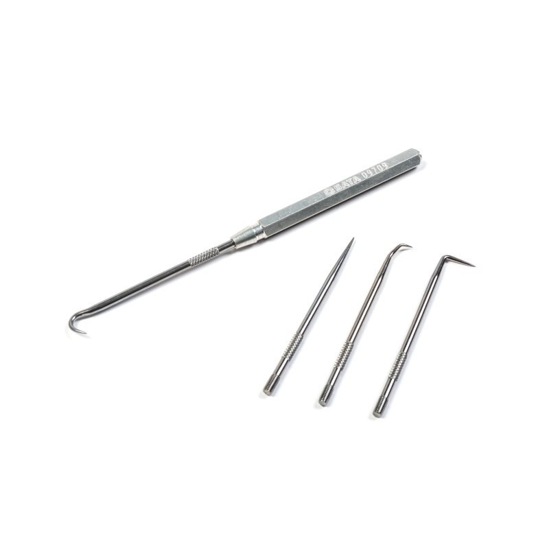 5 CZĘŚCIOWY ZESTAW 4 HACZYKÓW PRECYZYJNYCH Z UCHWYTEM MAGNETYCZNYM