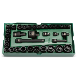 ZESTAW 36 KLUCZY NASADOWYCH UDAROWYCH 3/8” 1/2" METR.