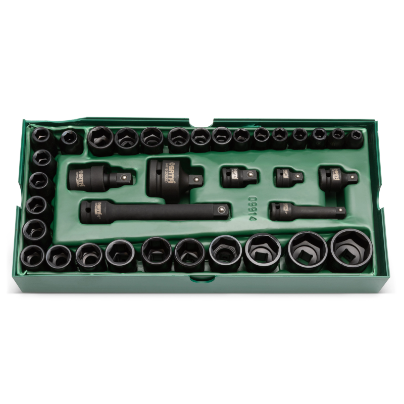 ZESTAW 36 KLUCZY NASADOWYCH UDAROWYCH 3/8” 1/2" METR.