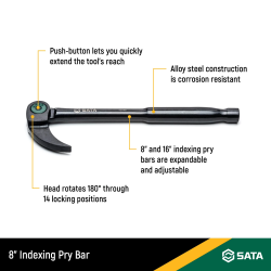 ZESTAW 2 ŁOMÓW  8" i 16" Z OBROTOWĄ GŁOWICĄ
