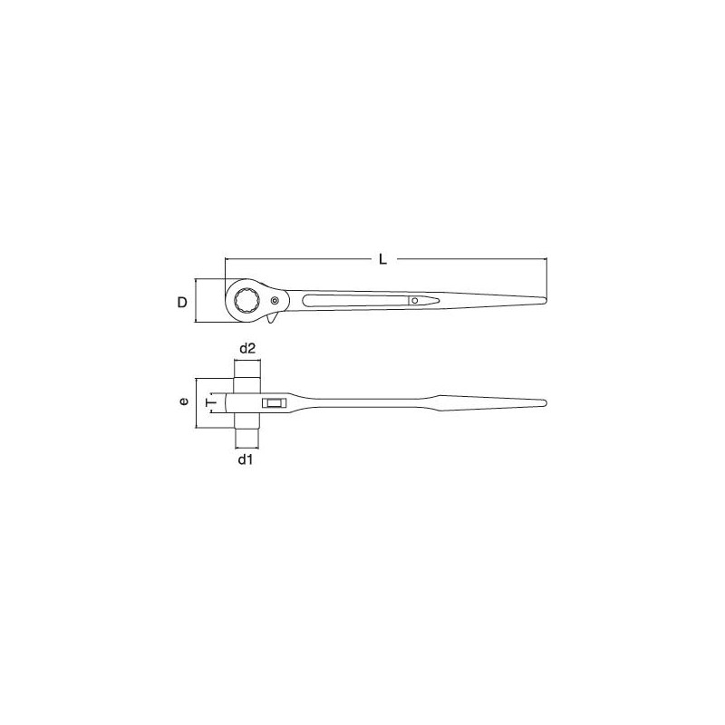 **KLUCZ OCZKOWY Z PODWÓJNĄ GRZECHOTKĄ DO RUSZTOWAŃ 17 X 21MM